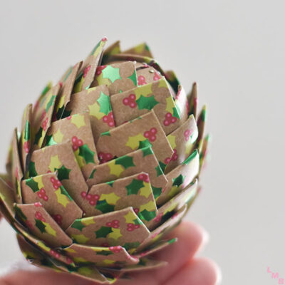 DIY Paper Pine Cone Christmas Ornaments