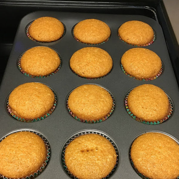 cupcakes baked until they pass the fork test
