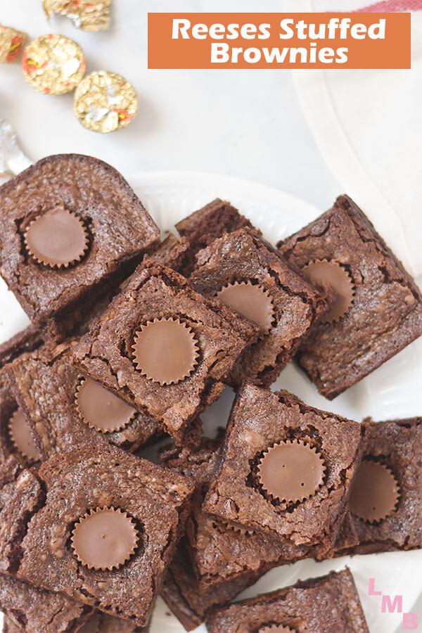 reeses stuffed brownies, super easy dessert recipe. perfect for parties and holidays!