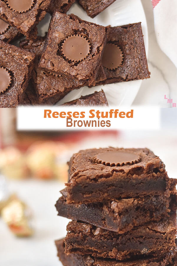 reeses stuffed brownies, super easy dessert recipe. perfect for parties and holidays!